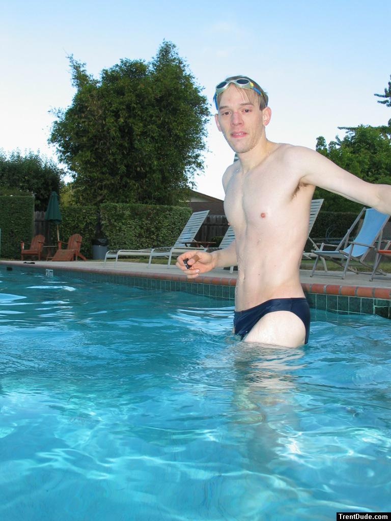 After swimming some laps (Speedo Solar 1" Swim Brief from Macys.com)