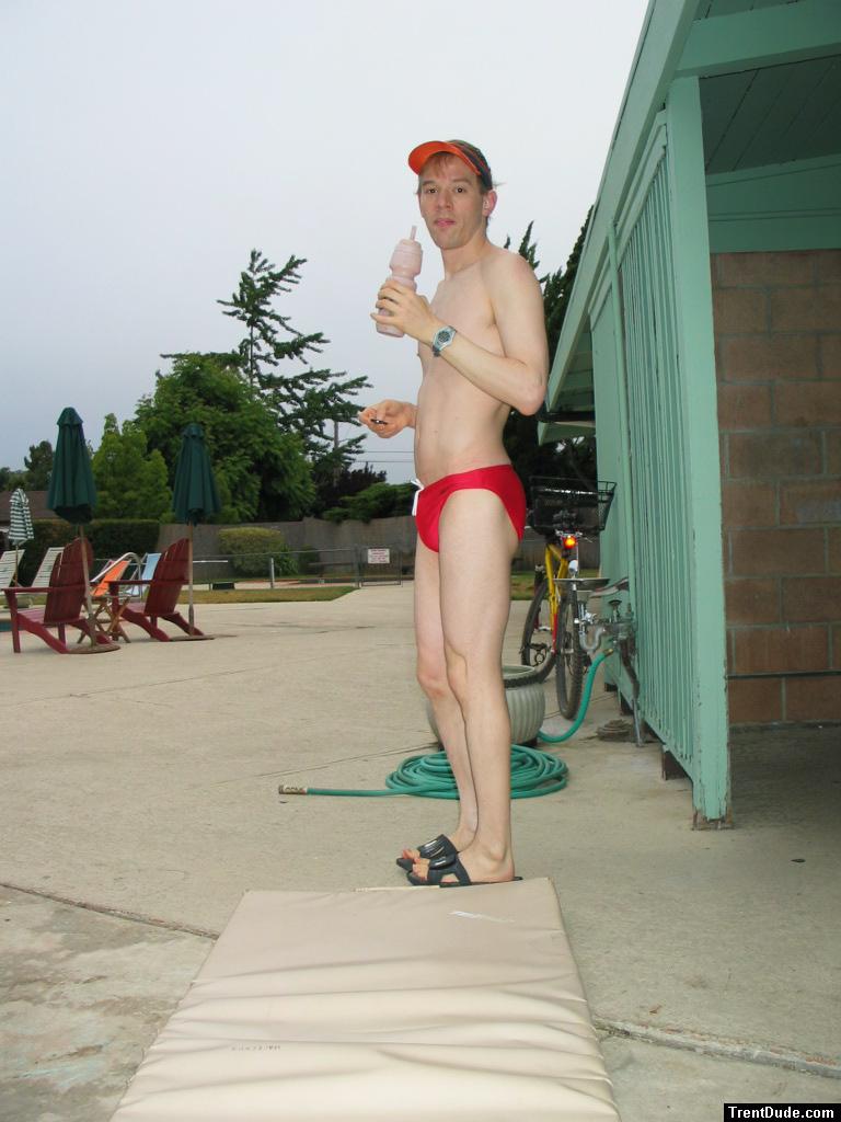 Having a drink before his warm-up