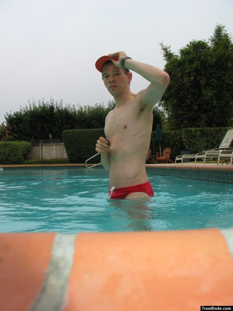 armpit and red Speedo
