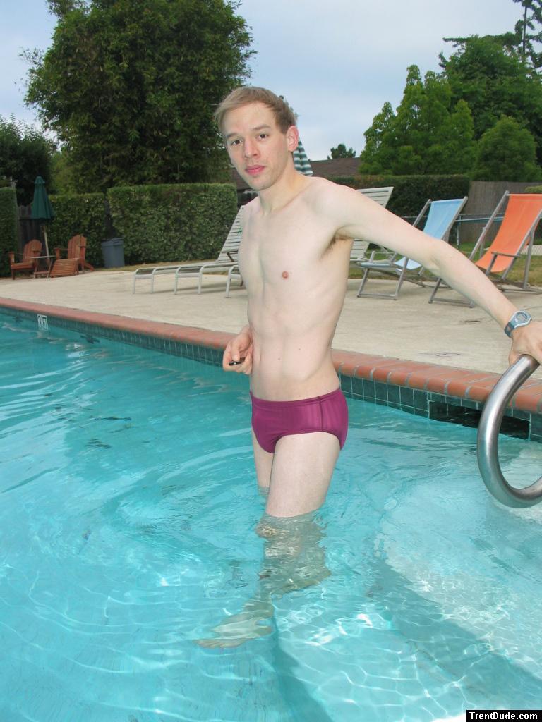 Maroon Speedo Aquablade swim brief