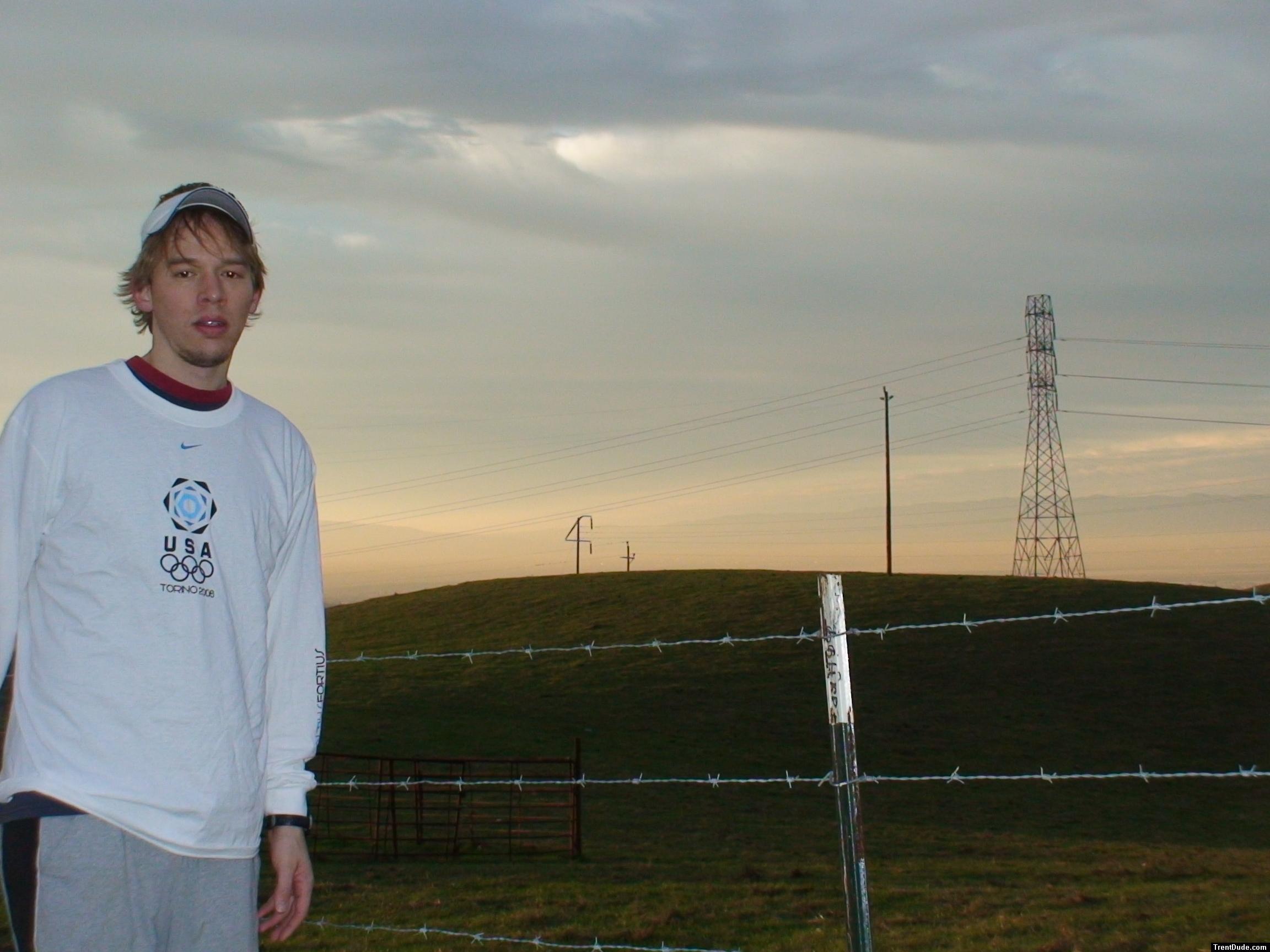 Trent with a goatee during a week working on the farm.