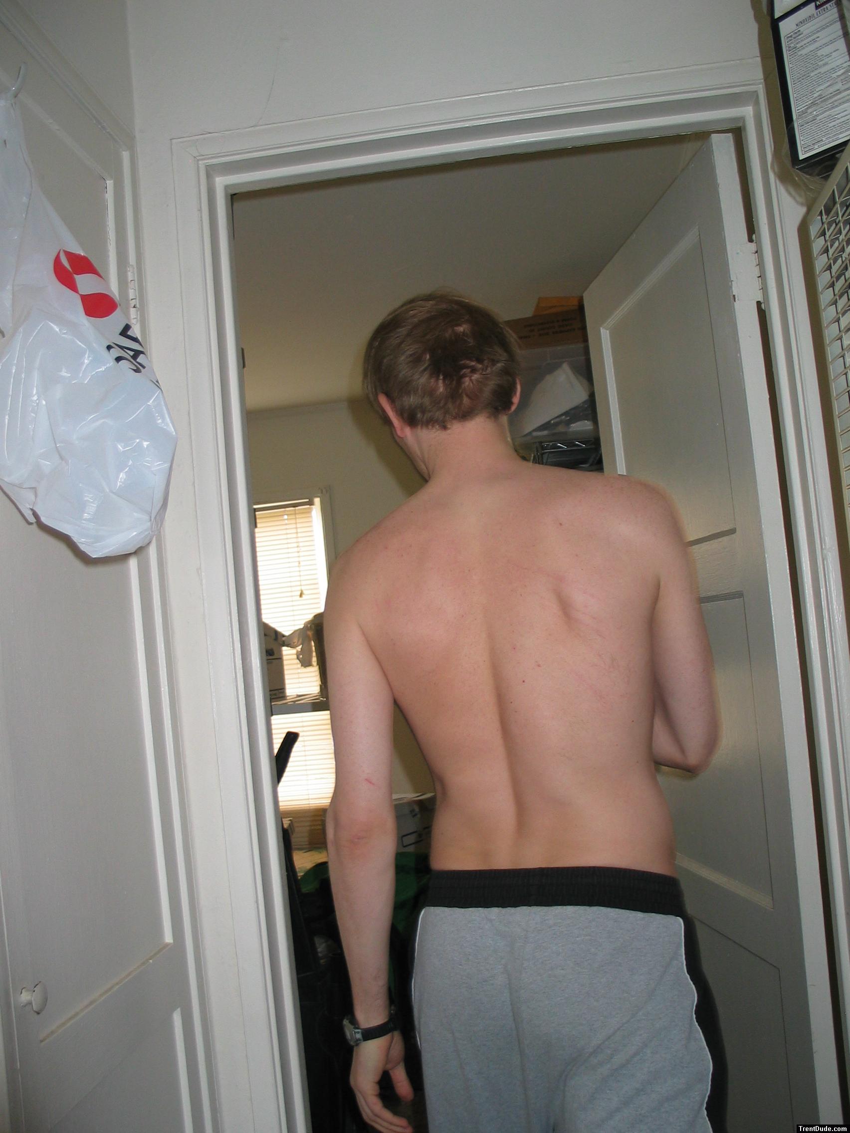 back and sweat pants