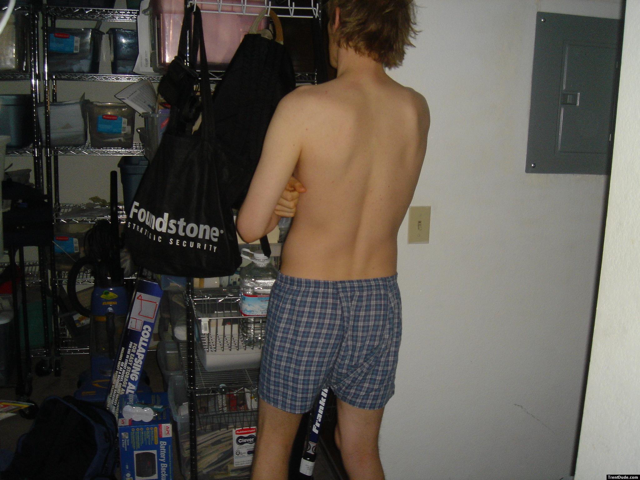 Hanes checkered boxers (butt)