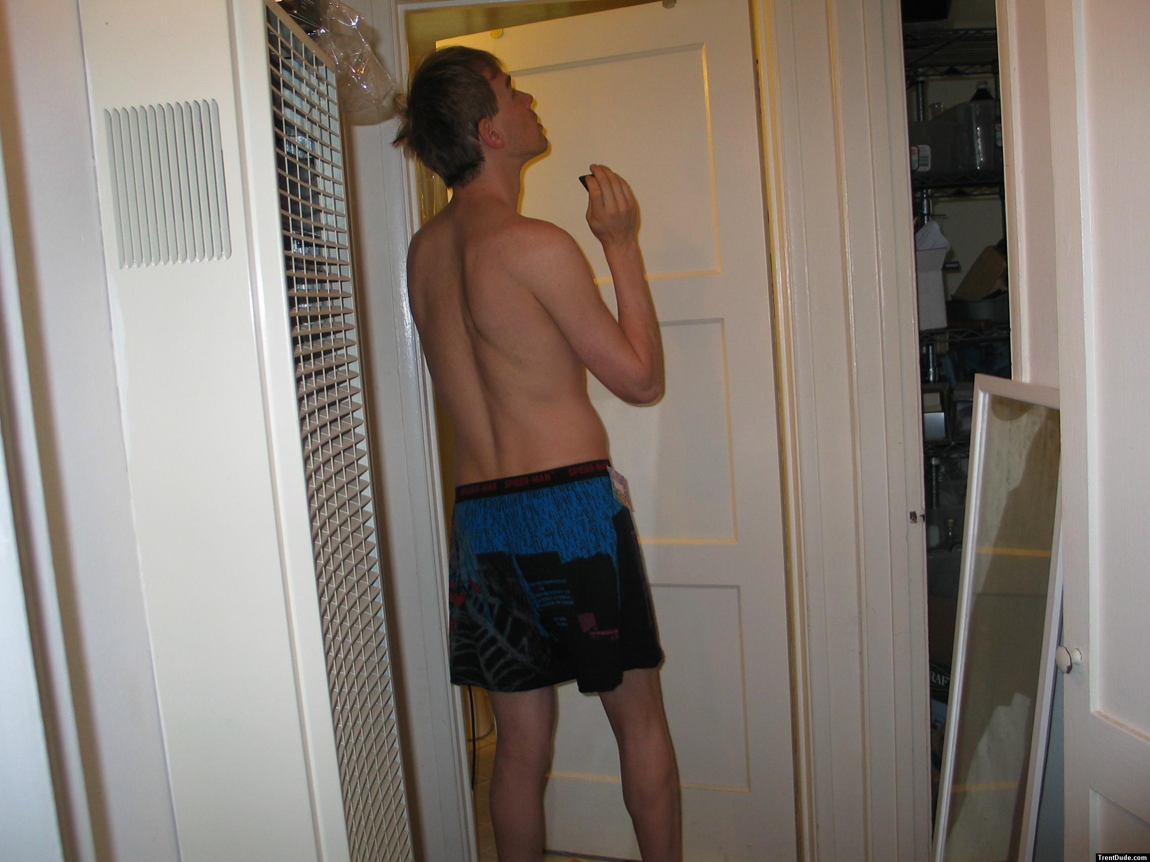 Spiderman boxers and back