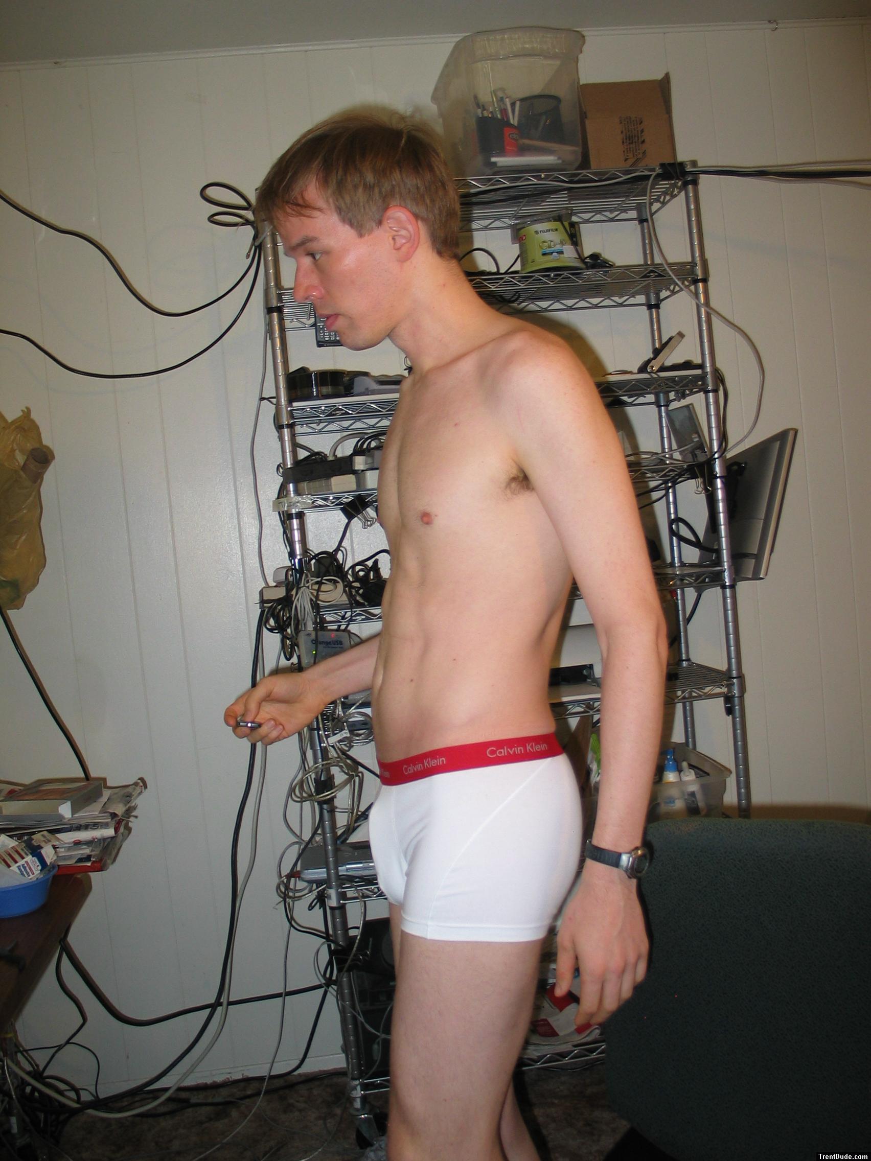 walking in calvin klein boxer briefs