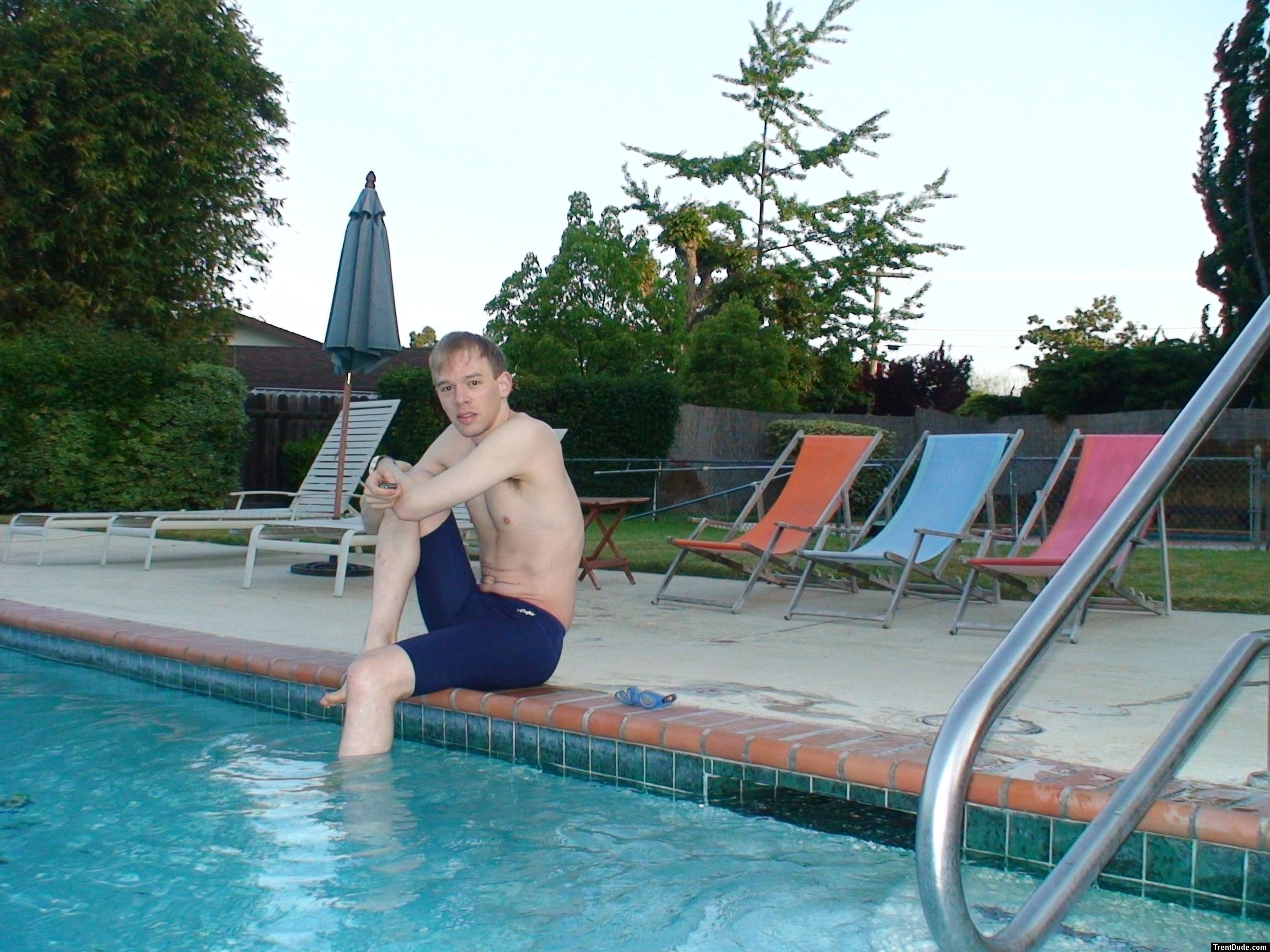 alone at the pool - Dolphin brand swimming jammers