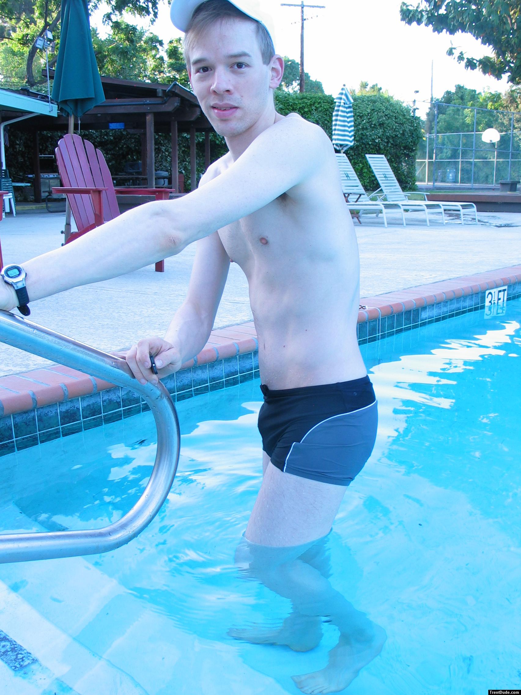 Smiling in the swim boxer