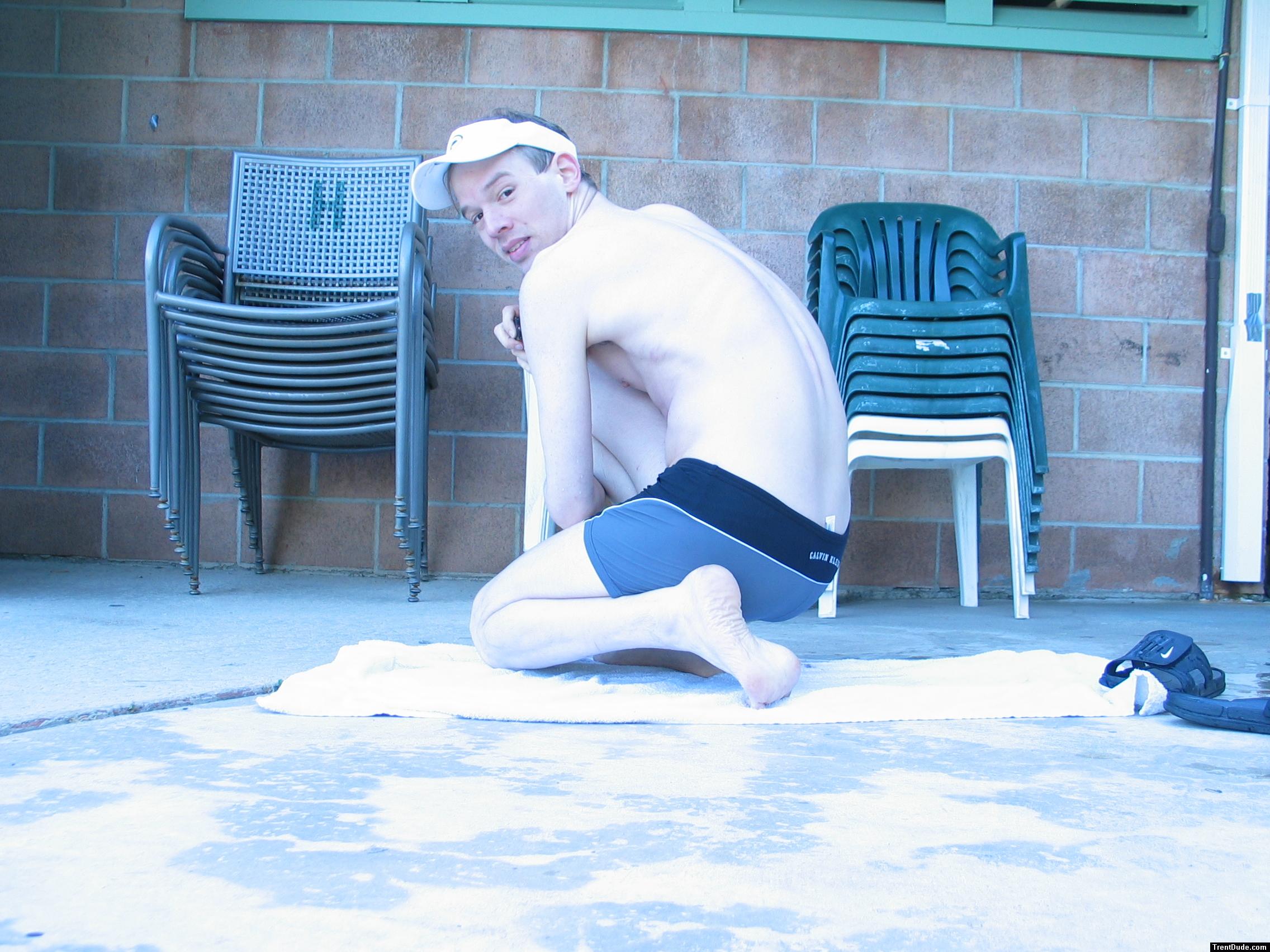 Showing off his feet