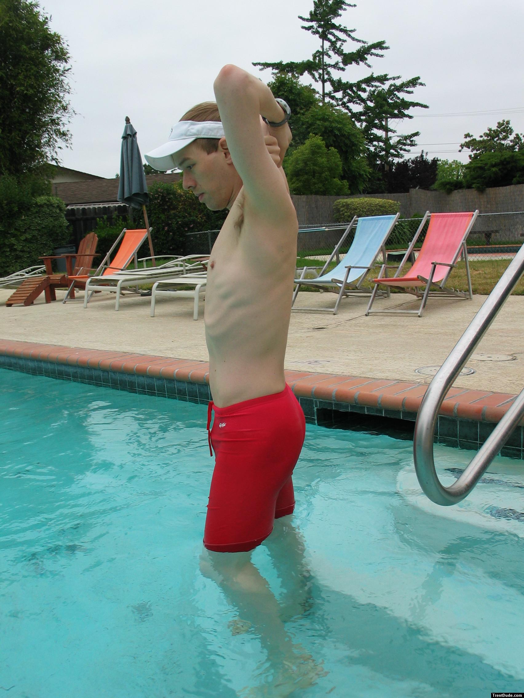 Stretching (arm pits!)