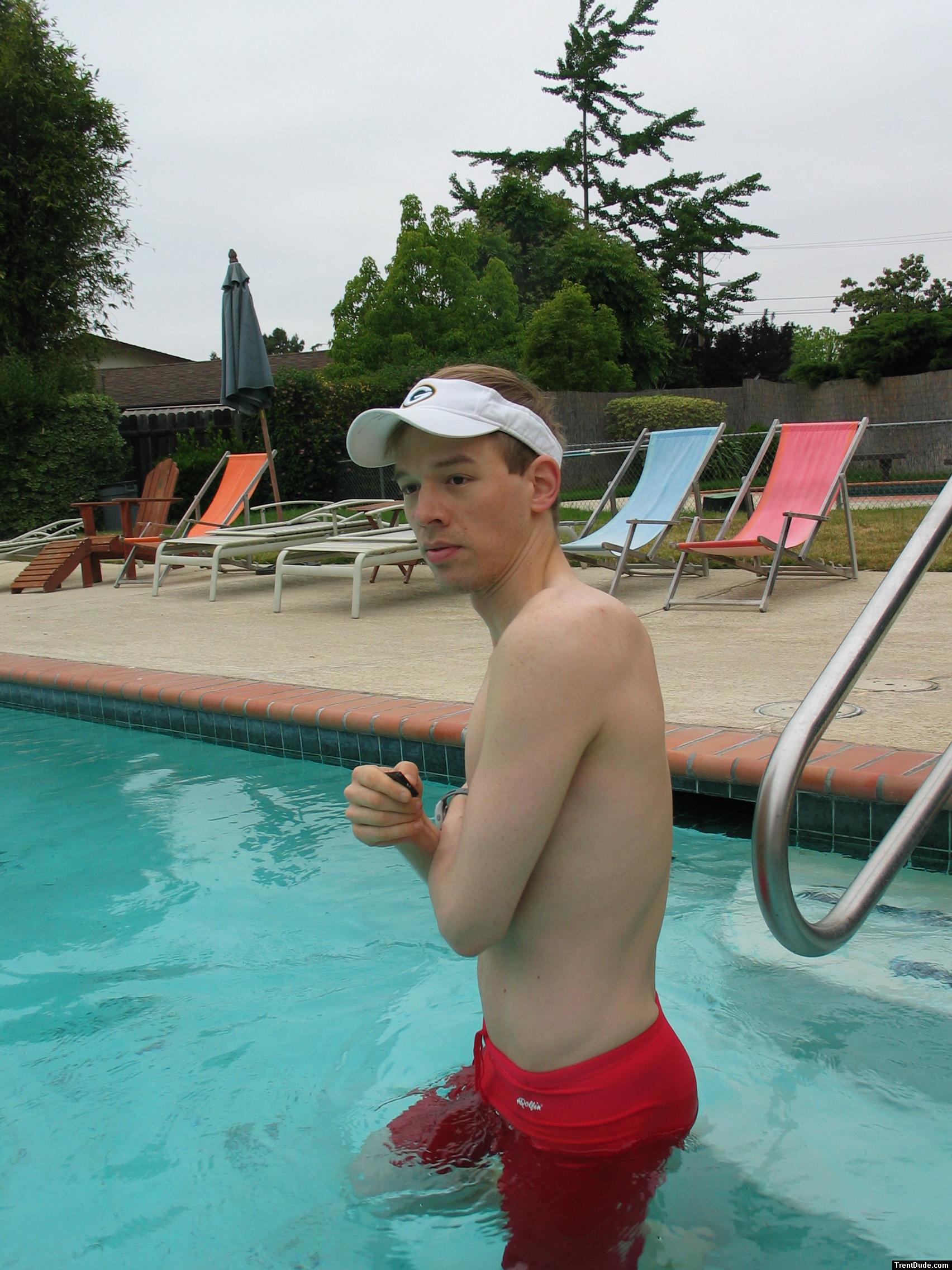 Getting ready to swim