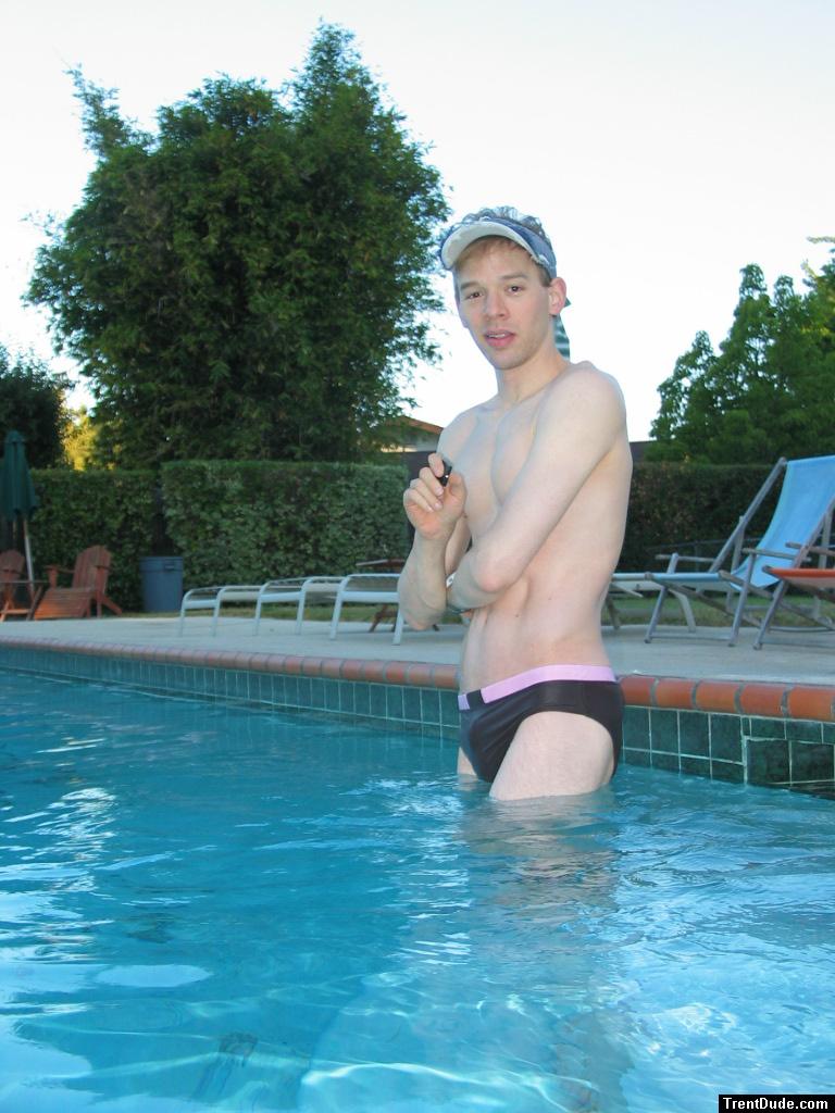 Trying out for the school swim team - (pouch)!