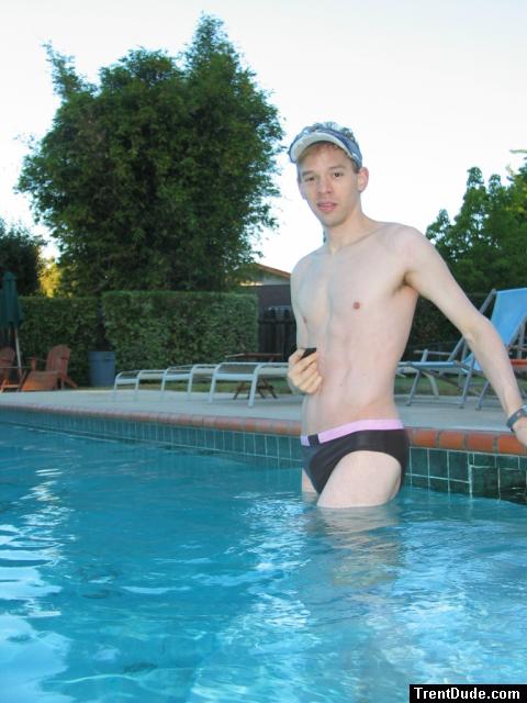 Trying out for the school swim team