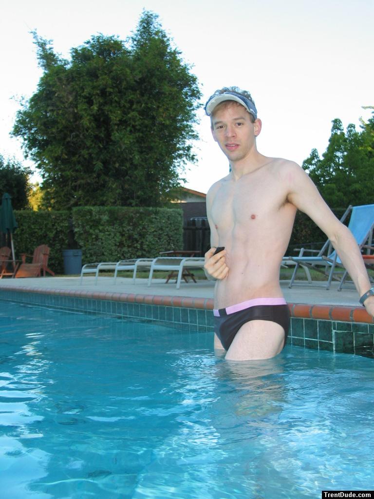 Trying out for the school swim team