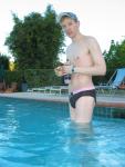 Trying out for the school swim team