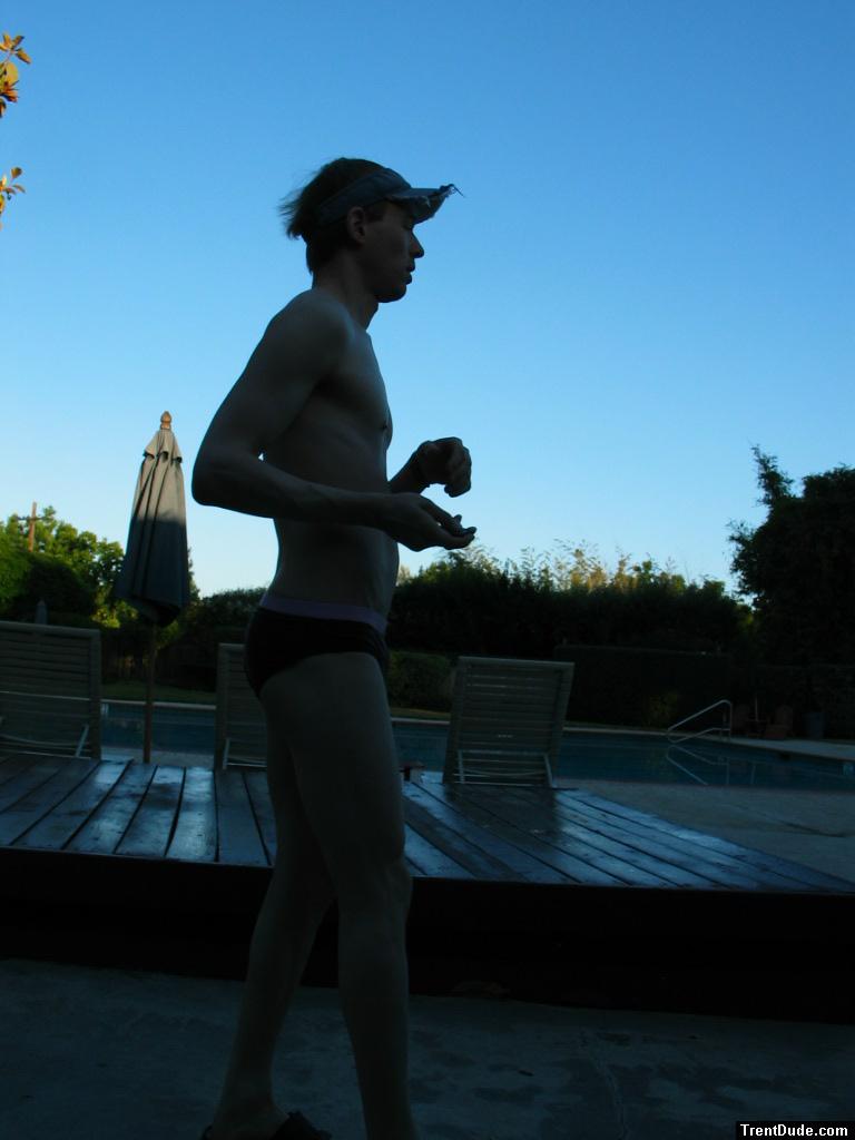 Slim swimmer at sunrise (best!)