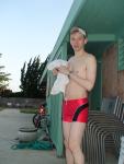 Trent in Speedo Red Curve Line Square Leg Trunk from InternationalJock.com