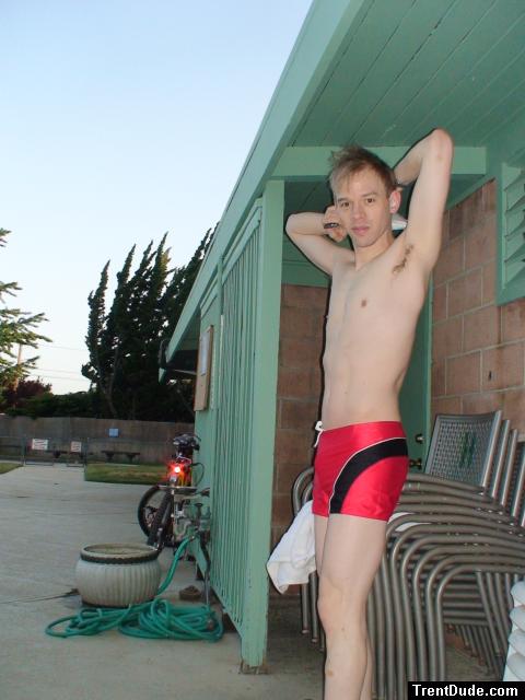 Speedo Red Curve Line Square Leg Trunk