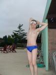 swimmer stretching in a Speedo (Speedo Fastskin Royal Blue brief from speedousa.com)