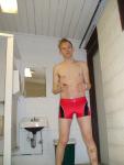 Swimmer in the locker room (legs)