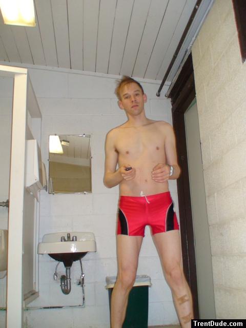 Swimmer in the locker room (legs)