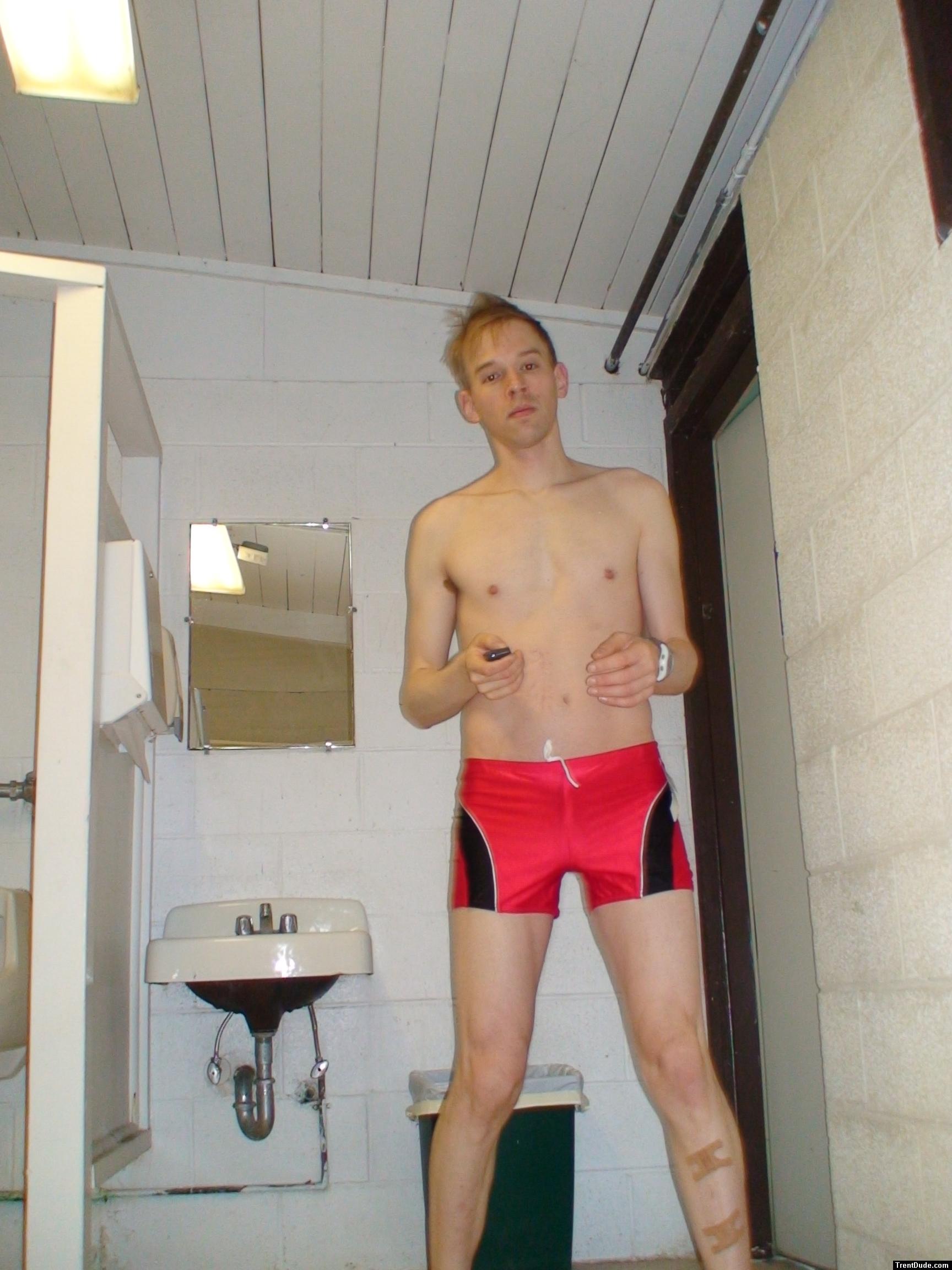 Swimmer in the locker room (legs)