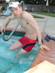 Not sure if he should get them wet
