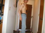 Trent shirtless in blue jeans