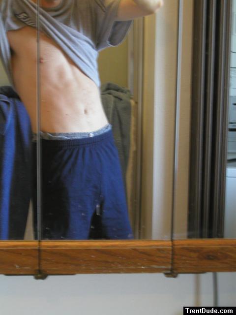 SHirtless in the mirror