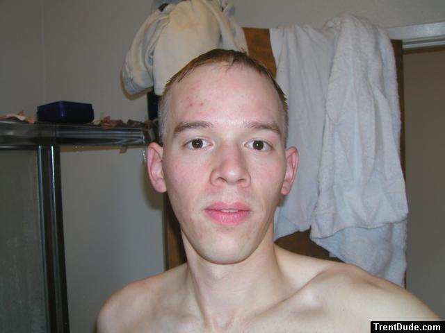 Trent shirtless with short hair