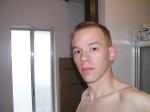 Trent shirtless with short hair