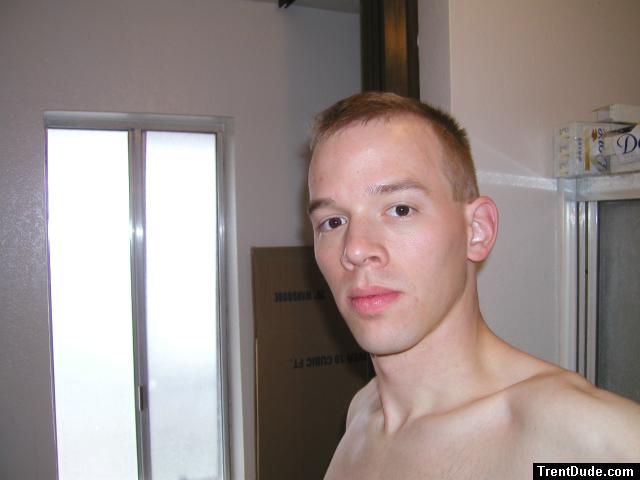 Trent shirtless with short hair