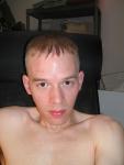 Trent shirtless with short hair