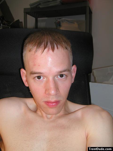 Trent shirtless with short hair