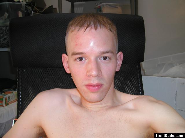 Trent shirtless with short hair