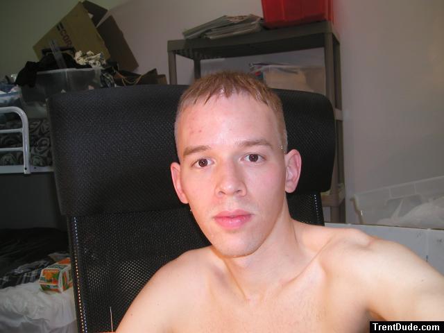 Trent shirtless with short hair