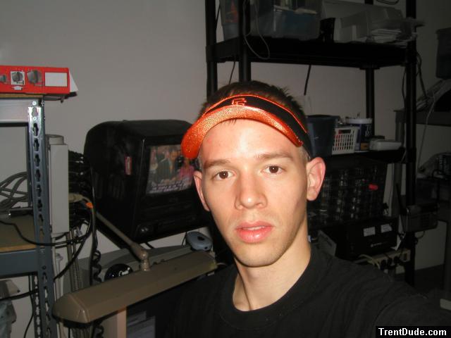 Trent wearing a SF Giants visor hat