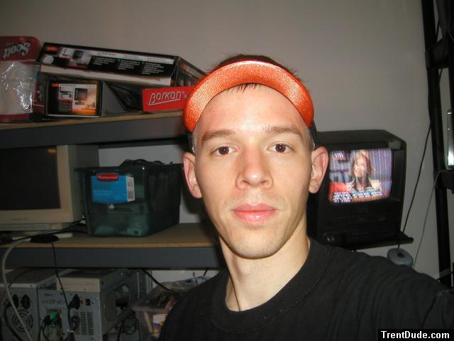 Trent wearing a SF Giants visor hat