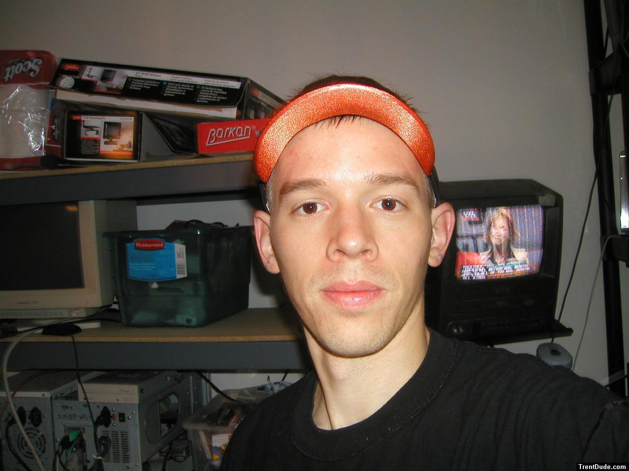 Trent wearing a SF Giants visor hat