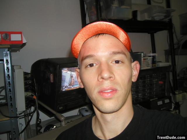 Trent wearing a SF Giants visor hat