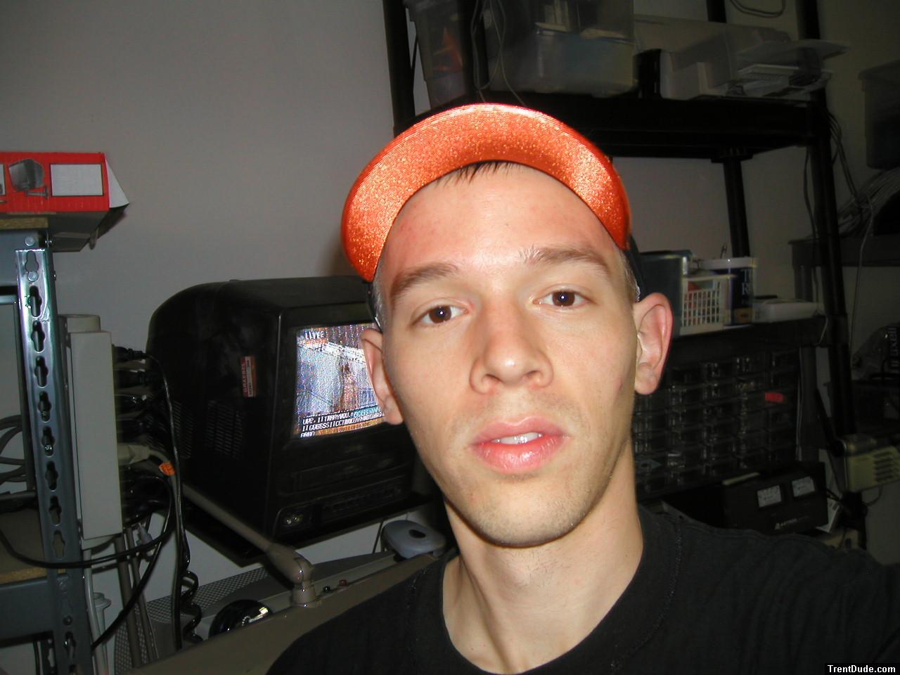 Trent wearing a SF Giants visor hat