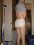 Standing in tightey whiteys