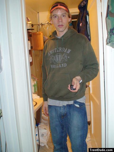 Trent wearing an Amersterdam sweat shirt