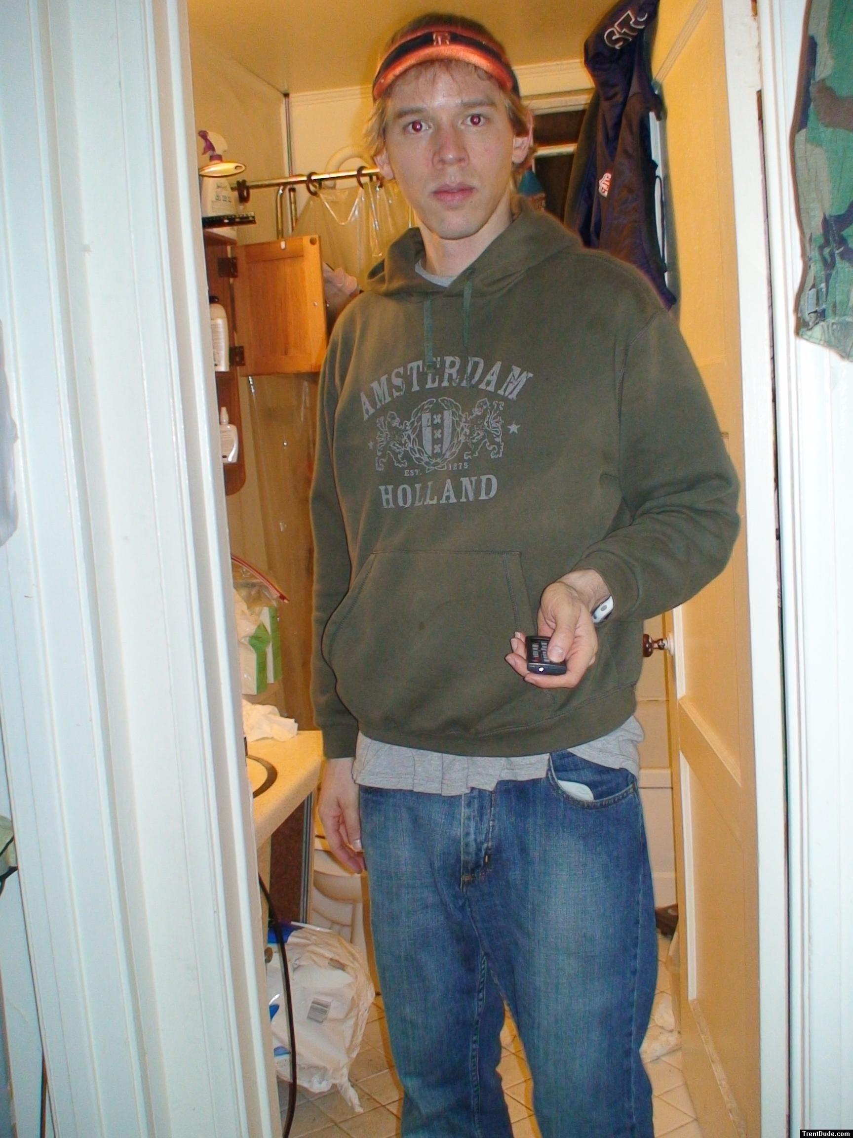 Trent wearing an Amersterdam sweat shirt