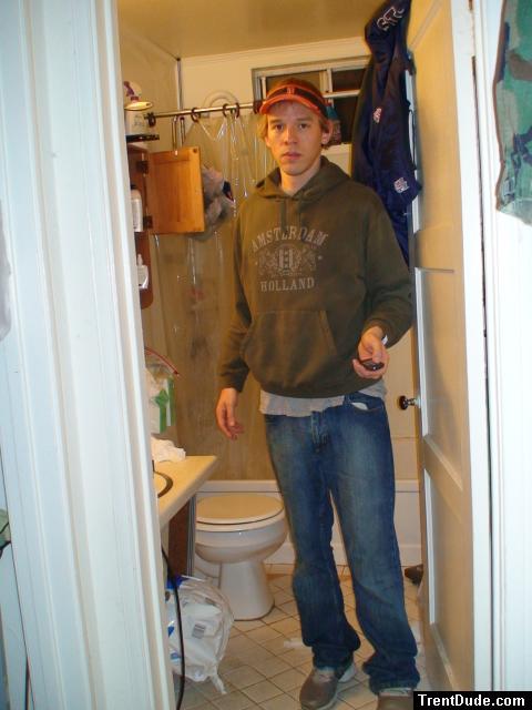 Trent wearing an Amersterdam sweat shirt