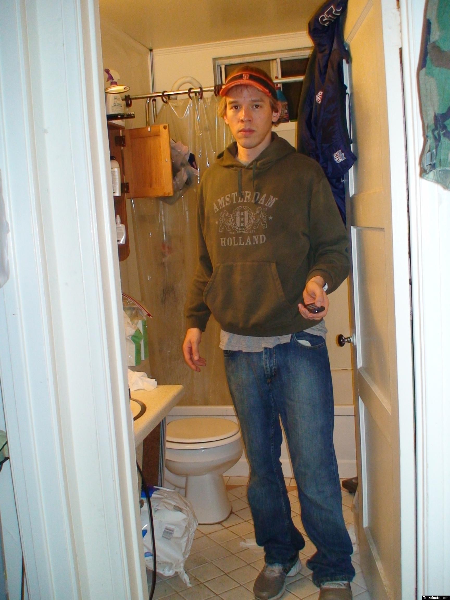Trent wearing an Amersterdam sweat shirt