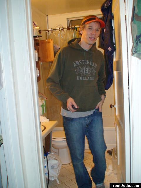 Trent wearing an Amersterdam sweat shirt