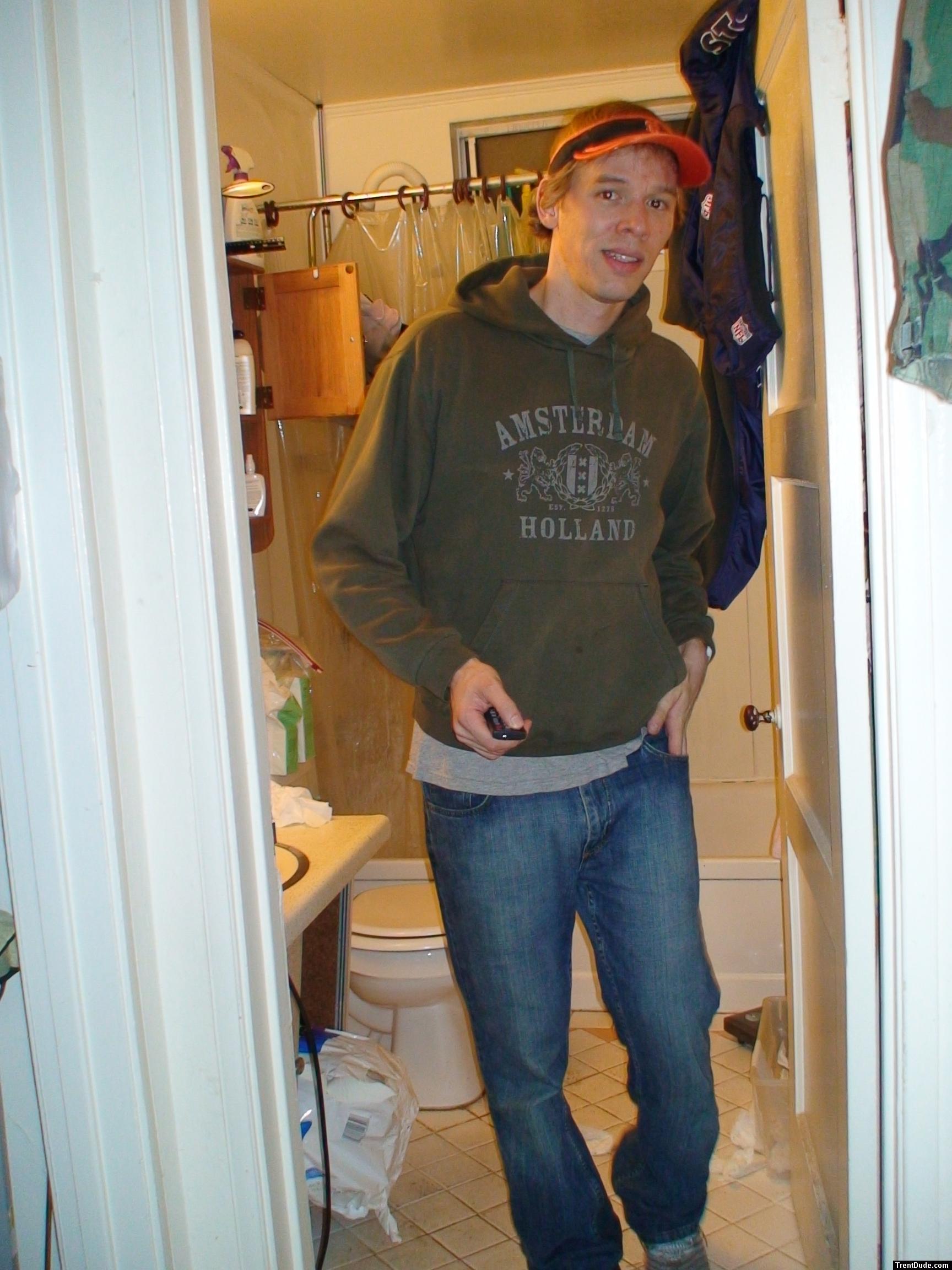 Trent wearing an Amersterdam sweat shirt