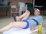 Nike swim brief (calf muscle stretching)