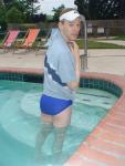 swimmer wearing a Nike swim brief (rear)