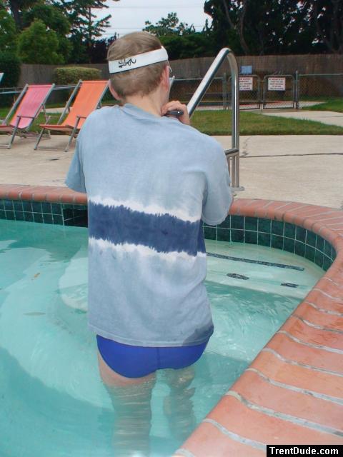 swimmer wearing a Nike swim brief (rear)